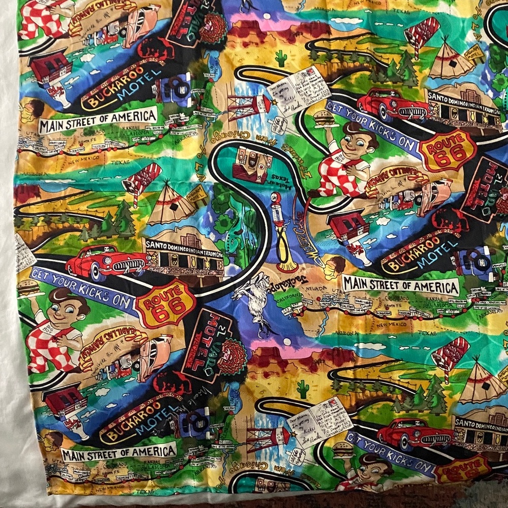 Colorful Route 66 Themed Fabric